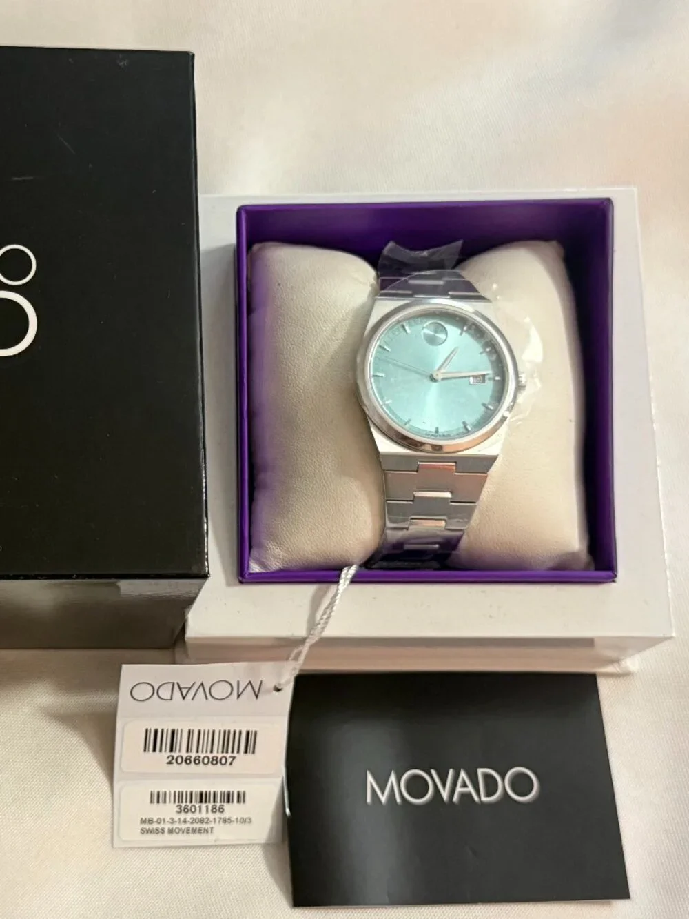 Movado Bold Quest 3601186 Blue Dial Stainless Steel Swiss Watch 35mm